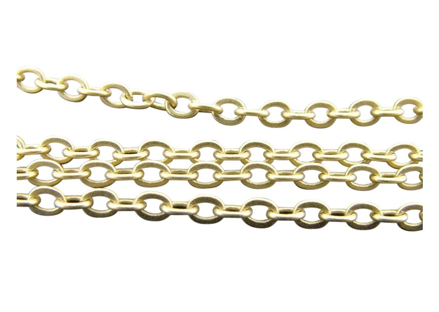 Chain oval 3mm matt gold