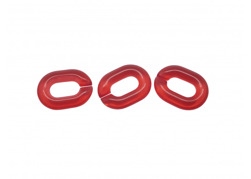 Acrylic spacer chain link 24x18x5mm red