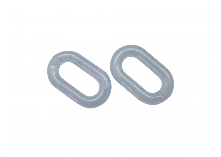 Acrylic spacer chain link 38x24x7mm pigeon blue