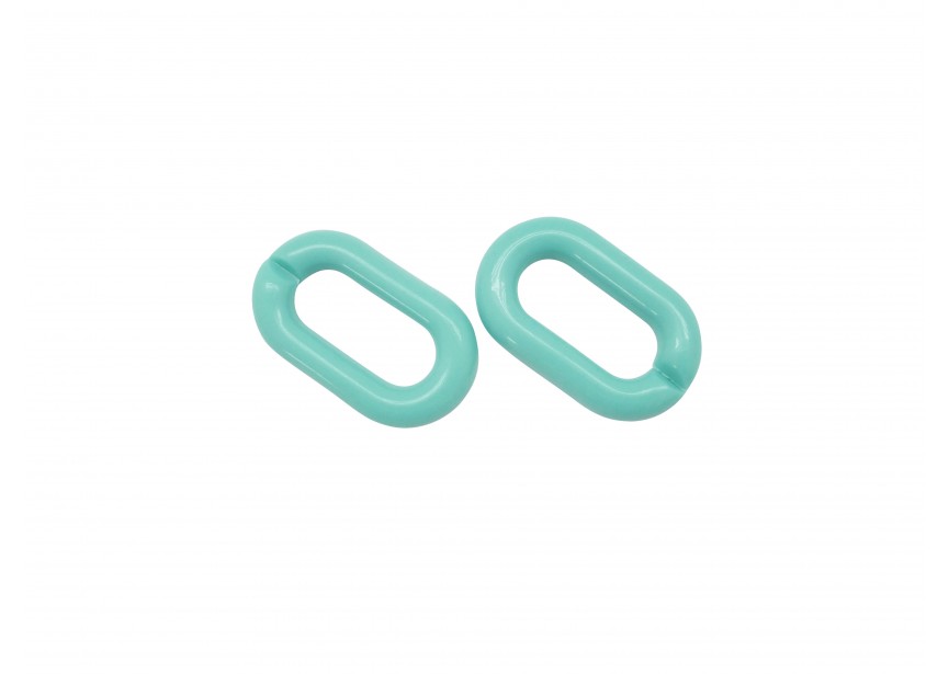 Acrylic spacer chain link 38x24x7mm turquoise