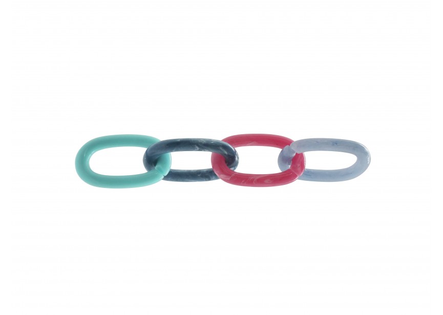 Acrylic spacer chain link 48x30x6mm transparent