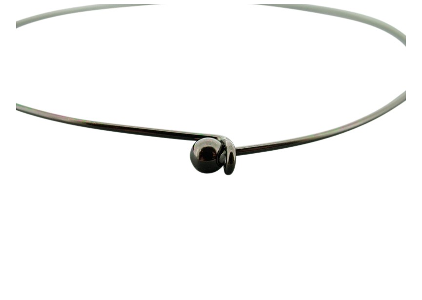 Necklace base 14mm hematite