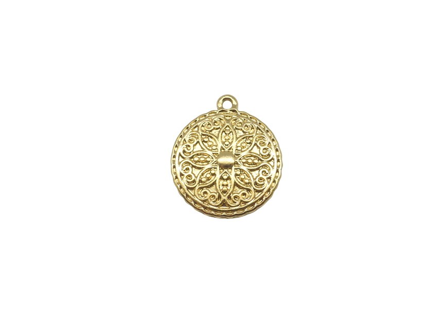 Pendant coin 20x17.5mm gold