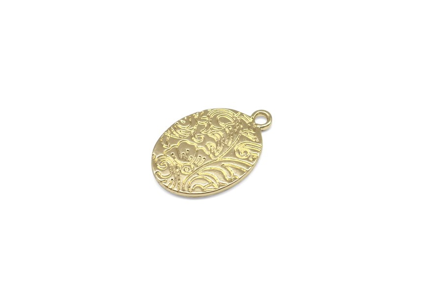 Pendant coin 24.5x17.5mm gold