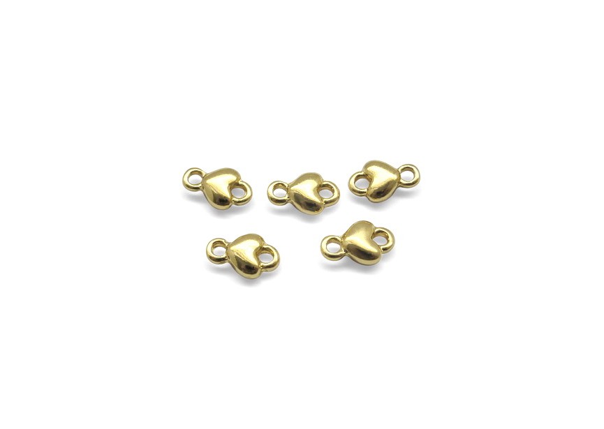 Spacer heart 9.5x6x3mm gold