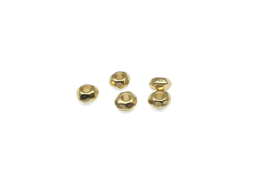 Spacer bead metal 4x6/2.3mm gold