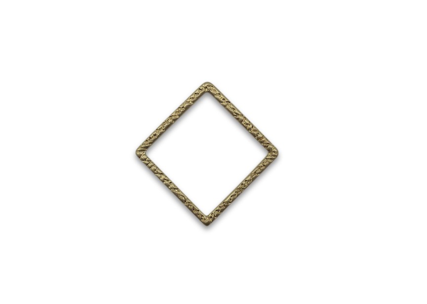 Pendant square 28x21mm vintage gold