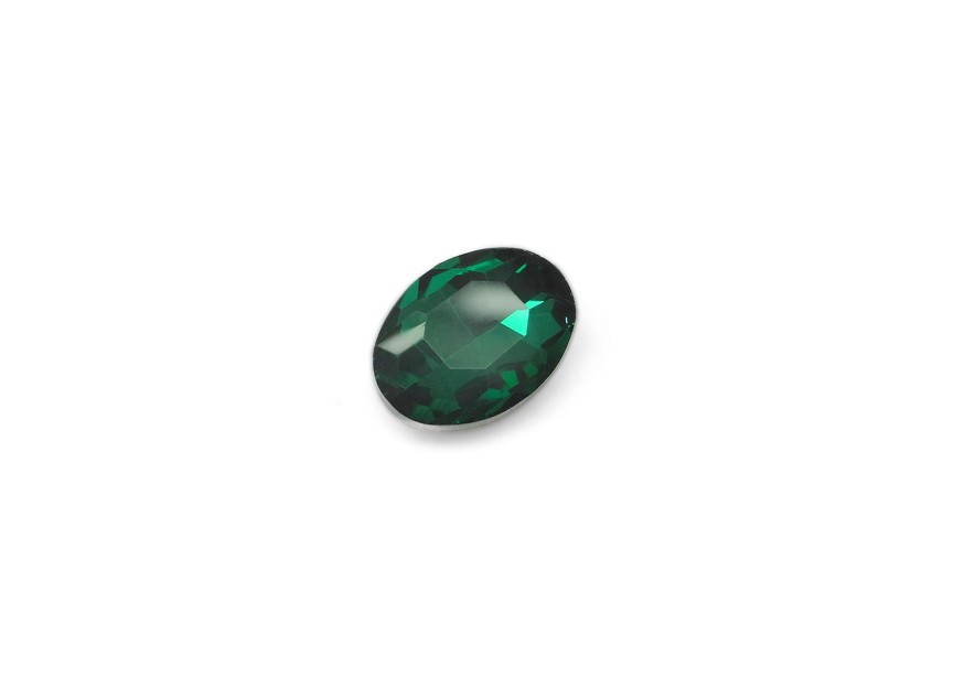 Crystal for gluing oval 14x10mm dark green