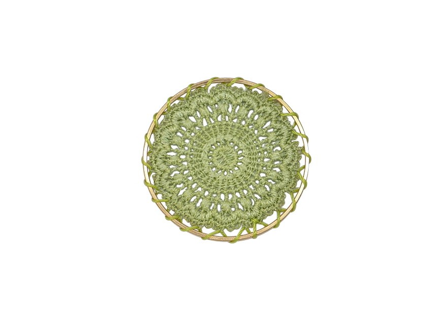 Connector textile crocheted 46mm light green