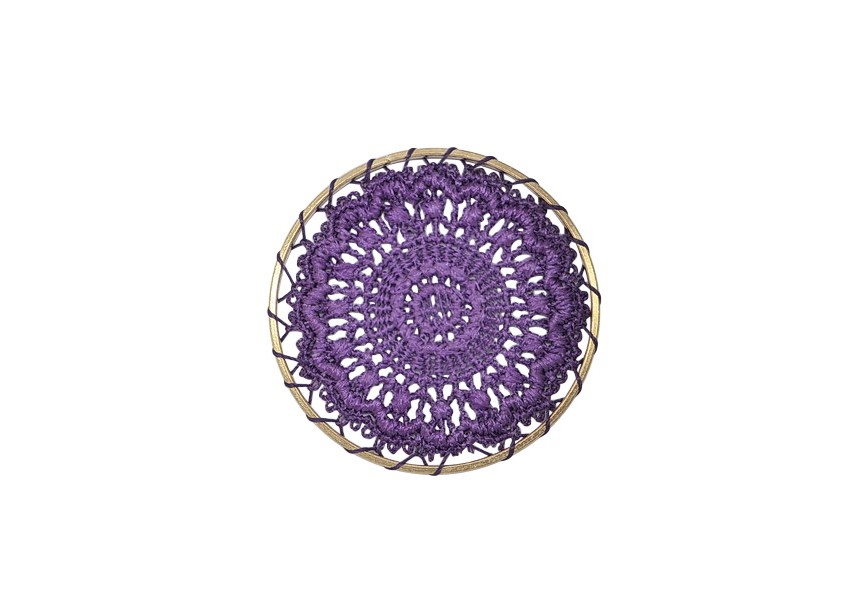 Connector textile crocheted 46mm purple