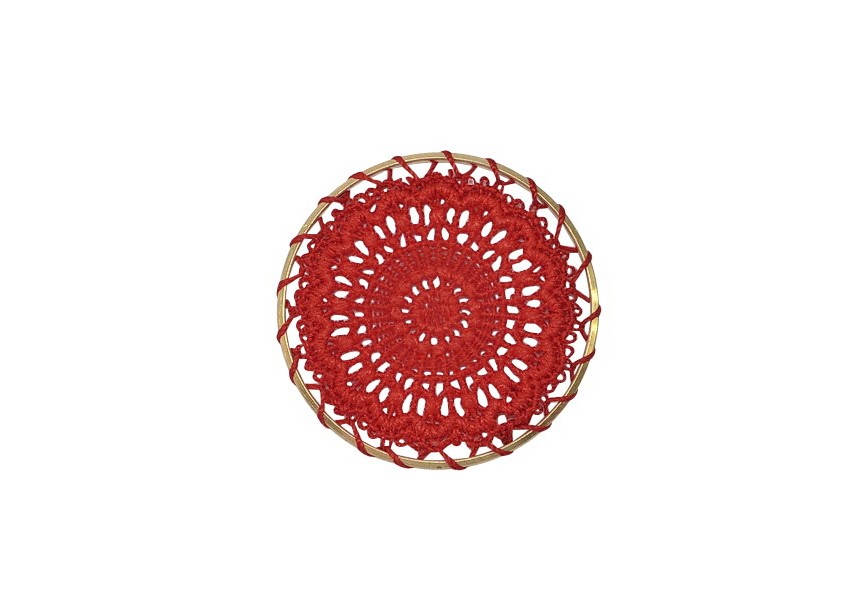 Intercalaire textile au crochet 46mm rouge