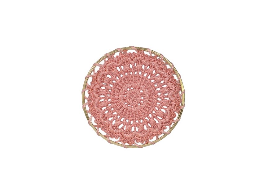 Connector textile crocheted 46mm old pink