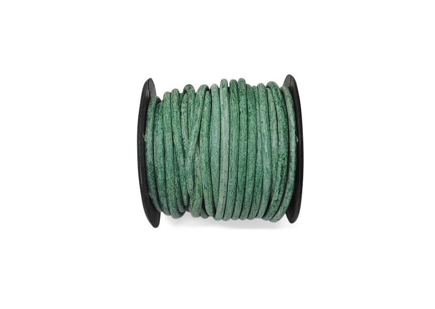 Leather 4mm vintage green 15m