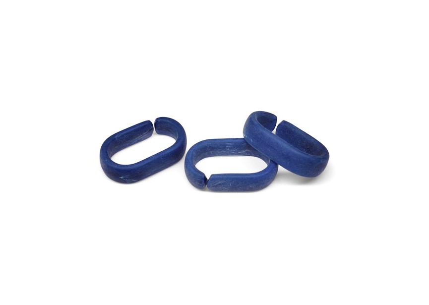 Acrylic spacer chain link 19x12x5mm lapis blue matt