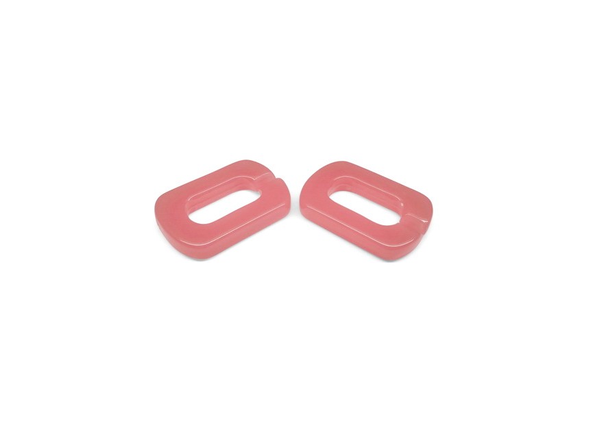 Acrylic spacer chain link 31x20x5mm pink grapefruit