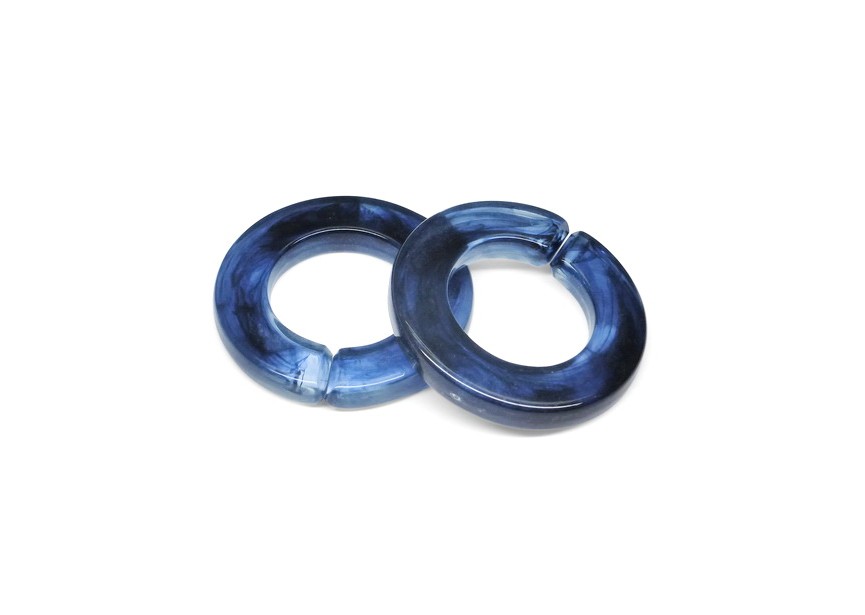 Acrylic spacer chain link 32x4.6x7mm transparent blue mix