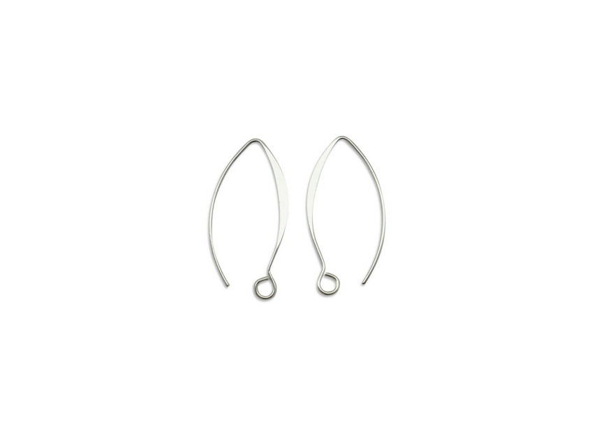 Hook earring ellipse 24mm silver