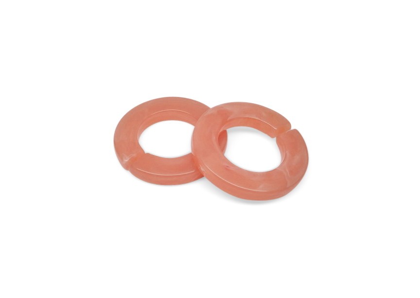 Acrylic spacer chain link 32x4.6x7mm salmon mix
