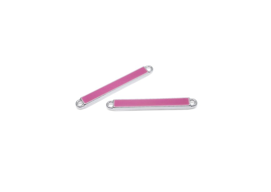 Link lacker rectangle 36x4mm pink/silver