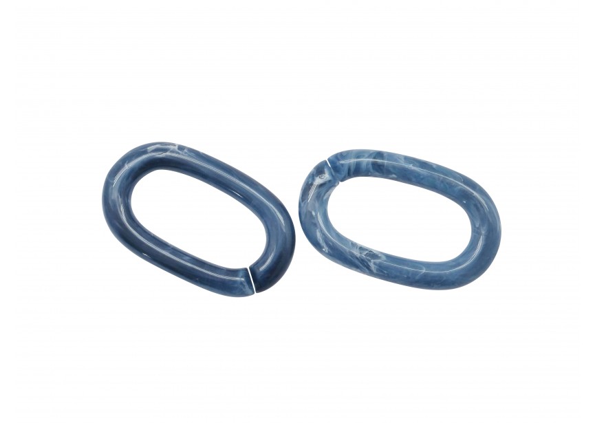 Acrylic spacer chain link 48x30x6mm steal blue