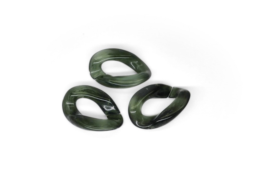 Acrylic spacer chain link 29x20mm tourmaline green