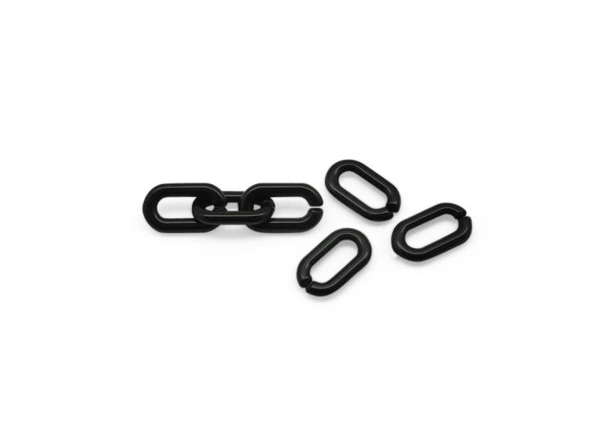 Acrylic spacer chain link 14x8mm black