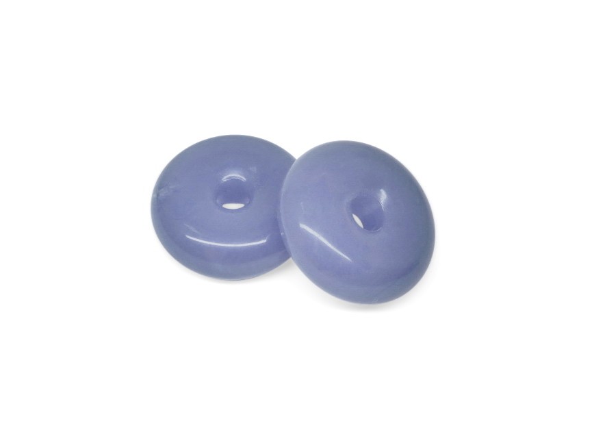 Acrylic bead donut 28x10 hole 6mm pigeon blue