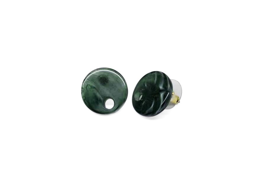 Oorsteker acryl + gat 18x3.5/3.8 toermalijn groen