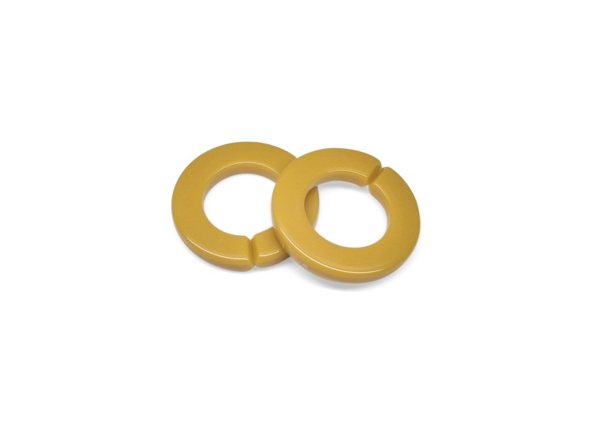 Acrylic spacer chain link 32x4.6x7mm mustard yellow