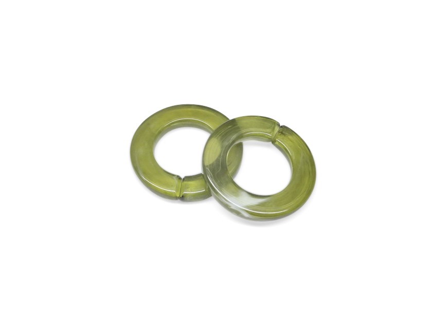 Acrylic spacer chain link 32x4.6x7mm  olive green