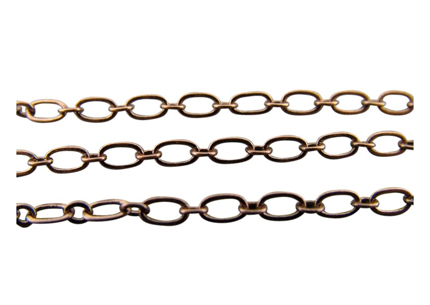 Chain oval 5x2mm antique copper