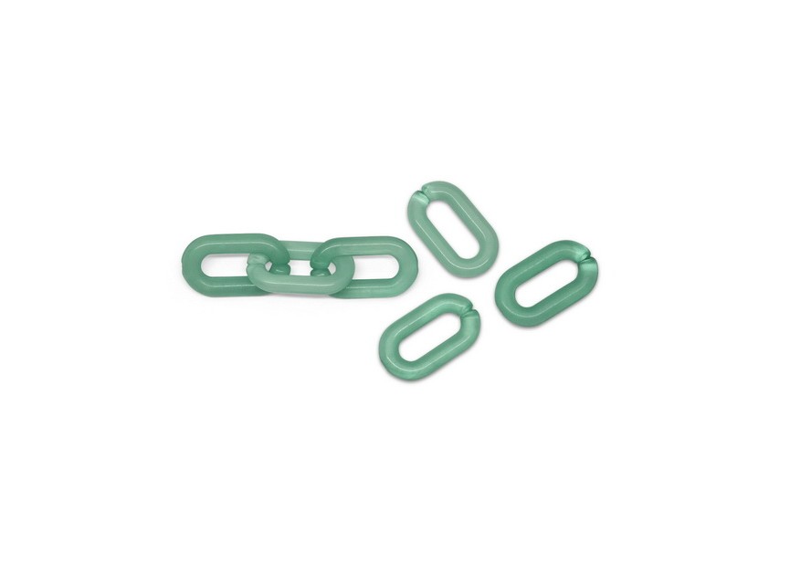 Acrylic spacer chain link 14x8mm patina green