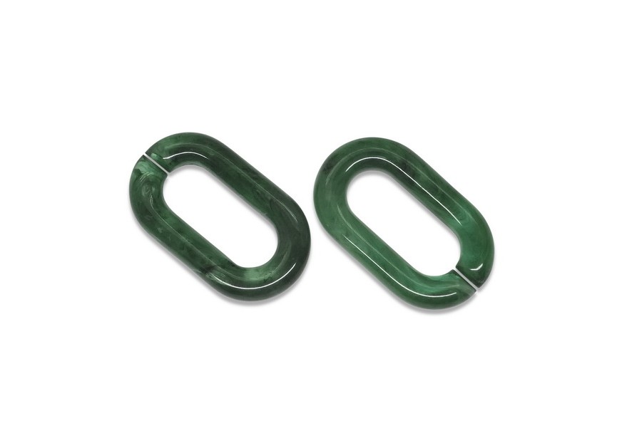 Acrylic spacer chain link 38x24x7mm tourmaline green