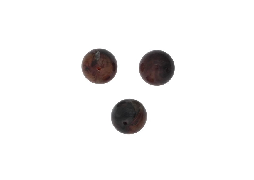 Acrylic bead round 20mm flamed brown mix