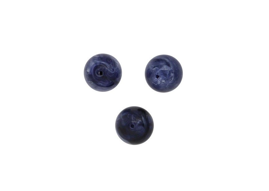 Acrylic bead round 20mm dark bleu mix