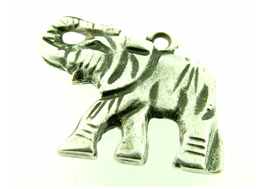 Pendant elephant 40mm old silver