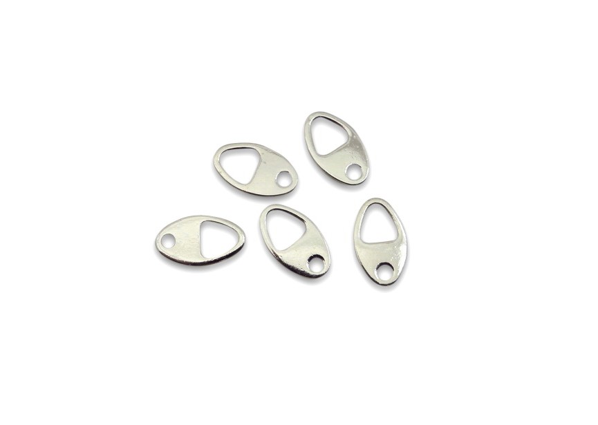 Attaches ovales 10x6mm argent