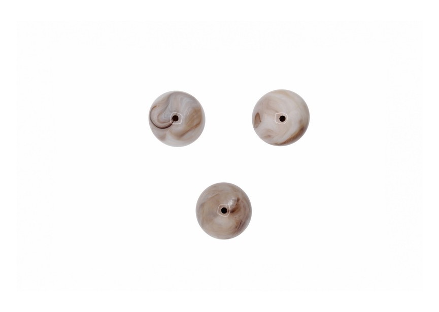 Acrylic bead round 20mm taupe mix