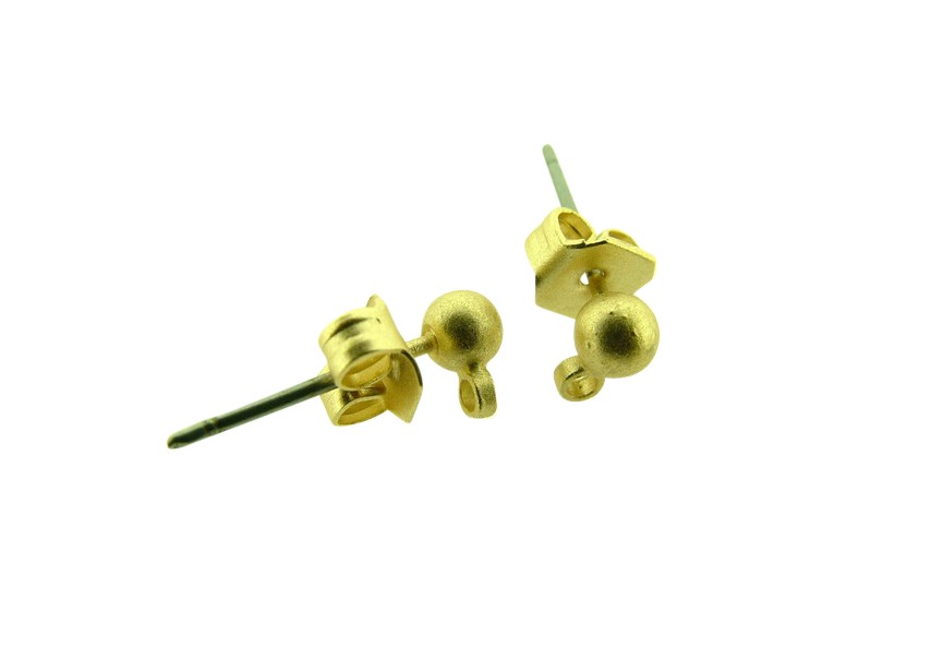earring pin matt gold