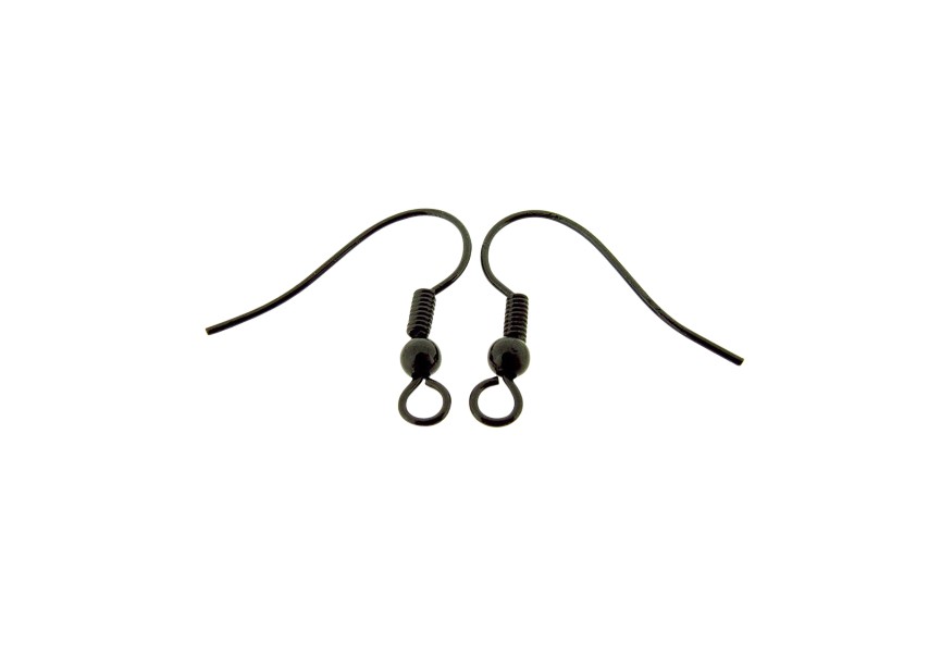 normal earring hook with bal jet black