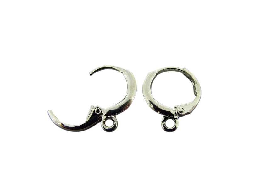 Hoop earring hinge 1 ring 12mm rhodium