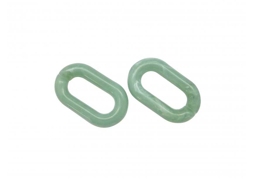 Acrylic spacer chain link 38x24x7mm seagreen