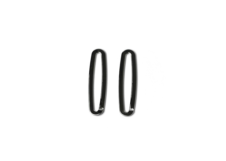 Link oval open 42x10.3 mm Rhodium