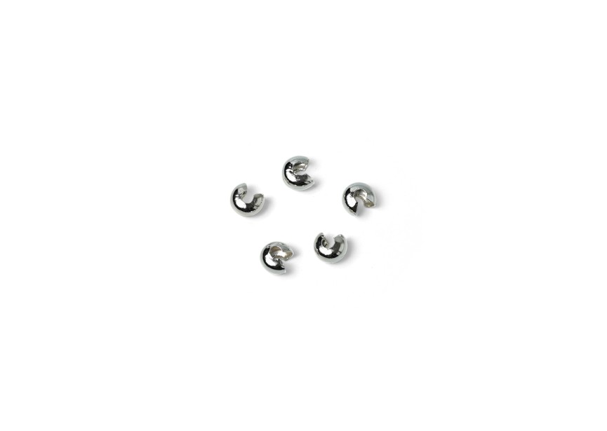 crimp bead cover 6mm silver