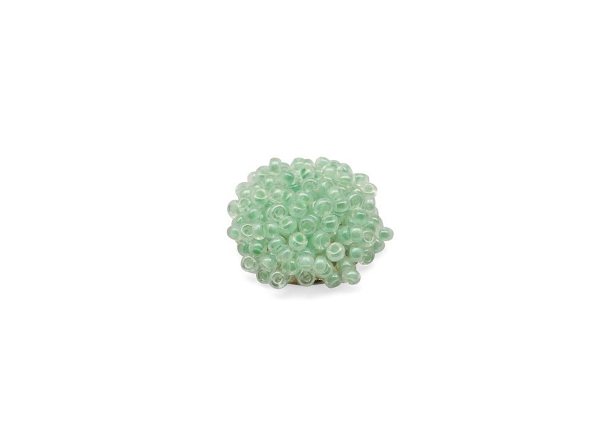Cabochon stud Seed beads 16mm mint green