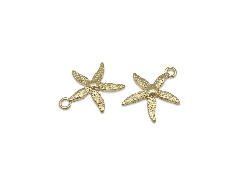 Pendant starfish 18x16mm gold