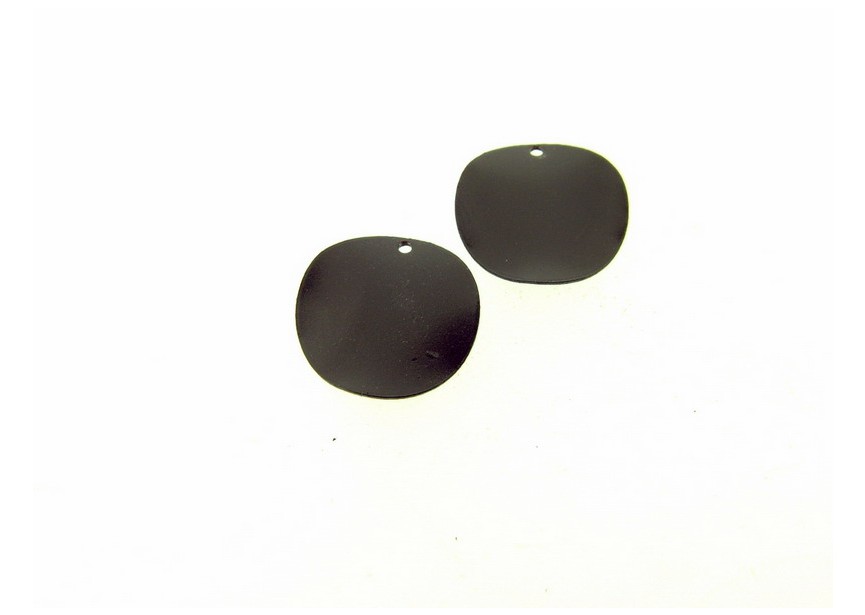 pendentif disque 13mm noir mat