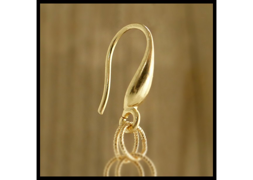 Hook earring + ring 15x3.3mm gold