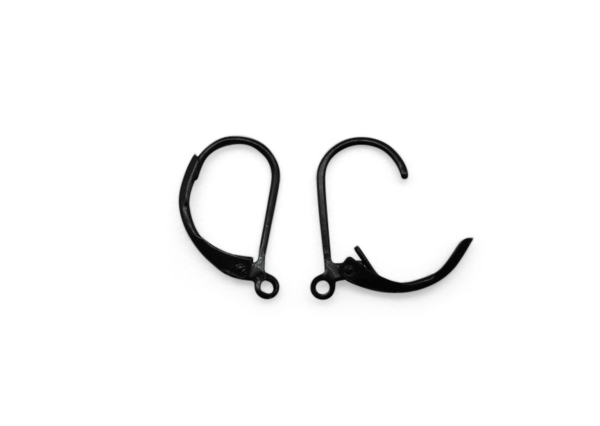 French clasp 15 mm jet black