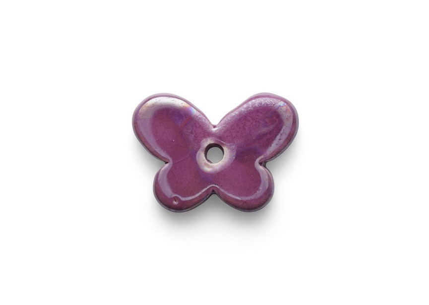 Céramique papillon 31x22mm lilas